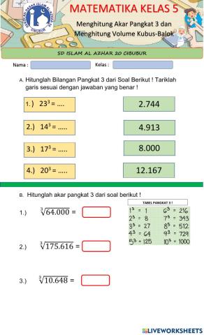 Akar Pangkat 3 Volume Kubus dan Balok