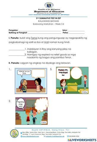 Summative Test in ESP -Q2-Week 3-4