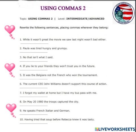 Using commas 2