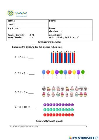 Dividing by 2 5 10