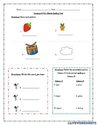 Consonant Blends R & L