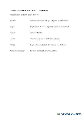 Lesions de l'aparell locomotor