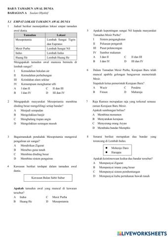 BAB 5: Tamadun Awal Dunia