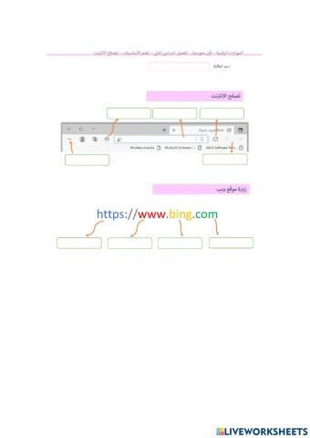 ورقة عمل درس تصفح الانترنت