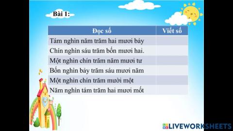 Điền vào ô trống