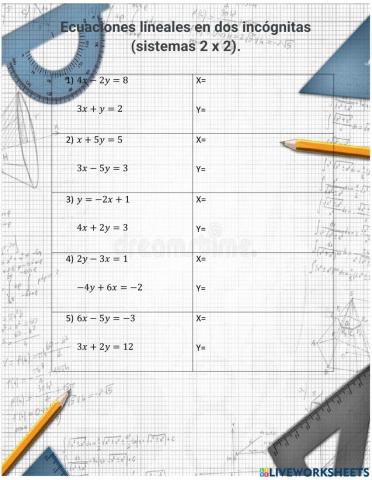 Sistema de ecuasiones 2x2