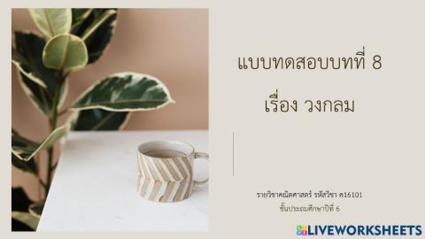 แบบทดสอบเรื่องวงกลม