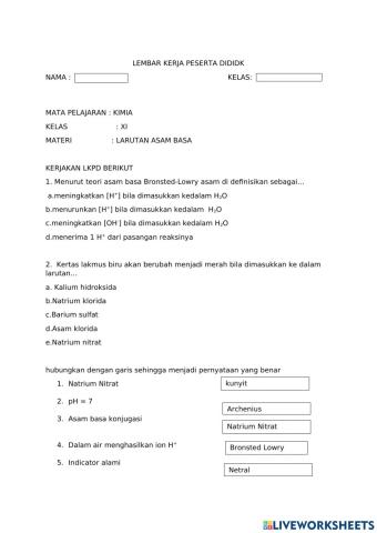 Latihan soal asam basa