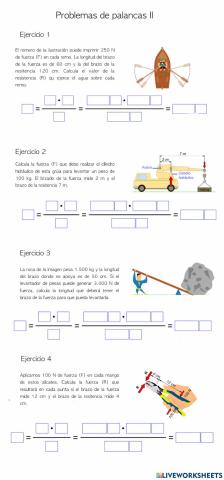 Problemas de palancas II