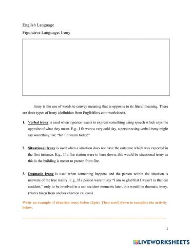 Figurative Language: Irony