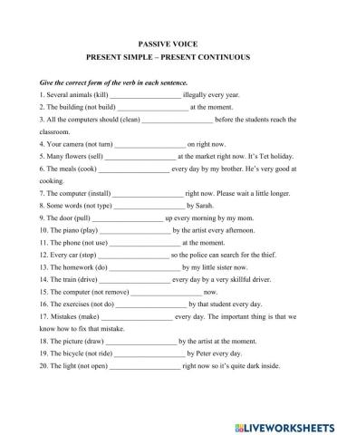 Passive voice - Present simple vs. Present continuous