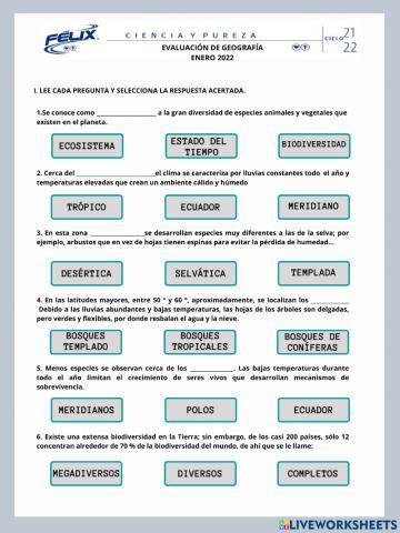 Examen de geografía enero22