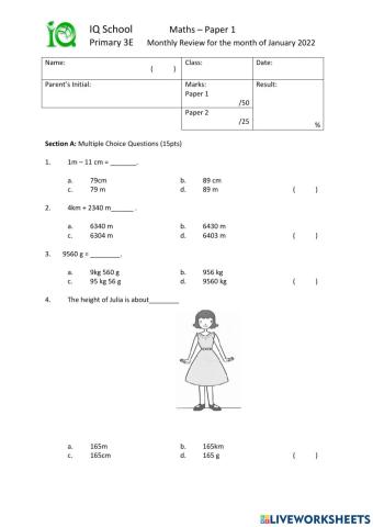 Paper 1- Maths- Express