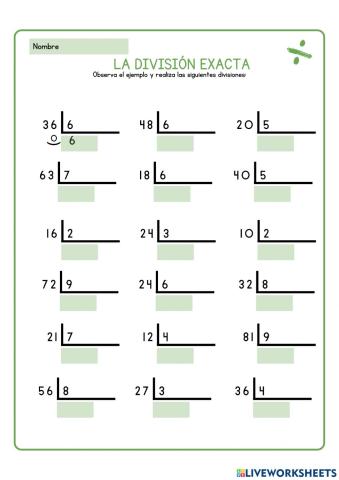 División exacta