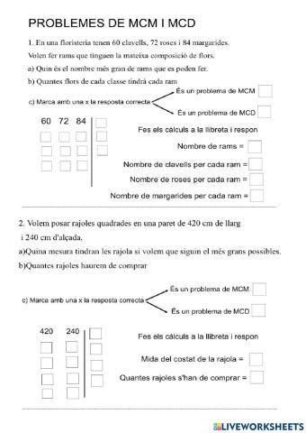 Problemes de mcm i mcd