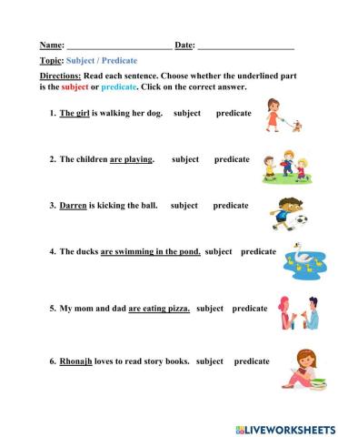 Subject and Predicate