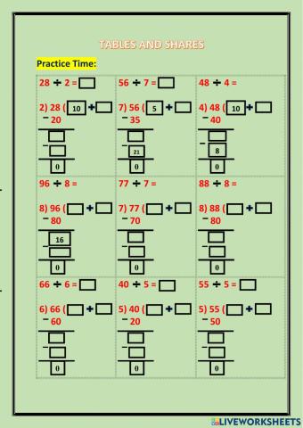 Tables and Shares