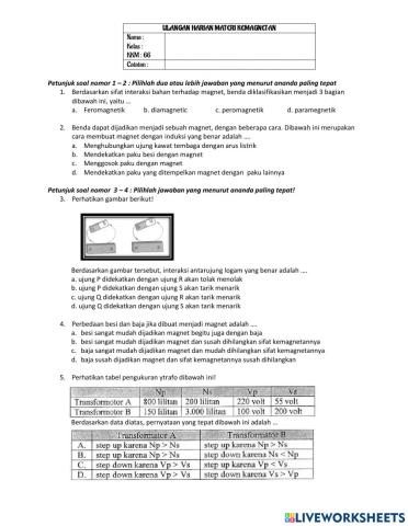 UH Kemagnetan Kelas iX