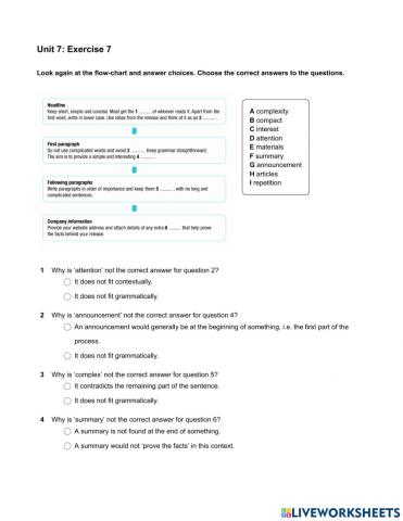 Mindset 3 - Listening Skills Modules - Unit 7 Ex7