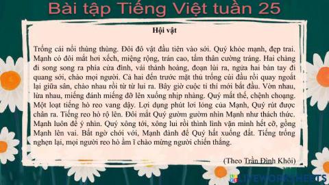 Phiếu bài tập tuần 25