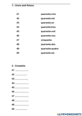 Escriptura nombres 41-50