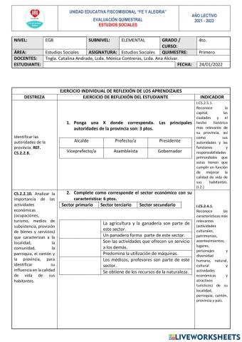 Examen estudios sociales