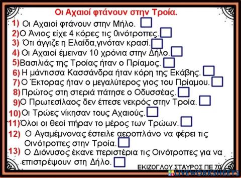 Οι Αχαιοί φτάνουν στην Τροία.