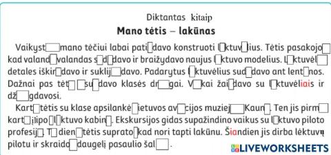 Diktantas kitaip