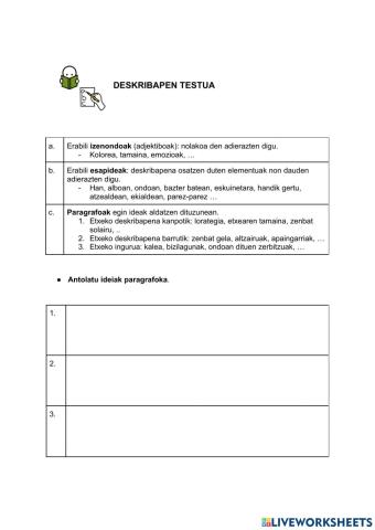 Deskribapen testua