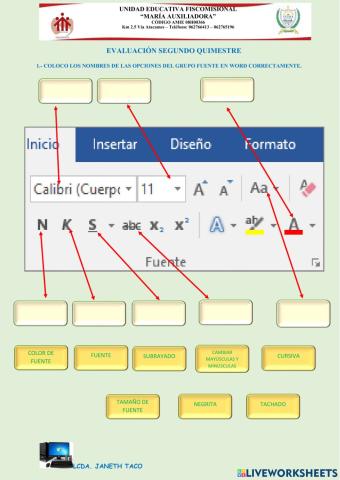 Evaluación quimestral