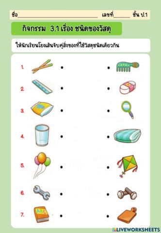 เรื่อง ชนิดของวัสดุ