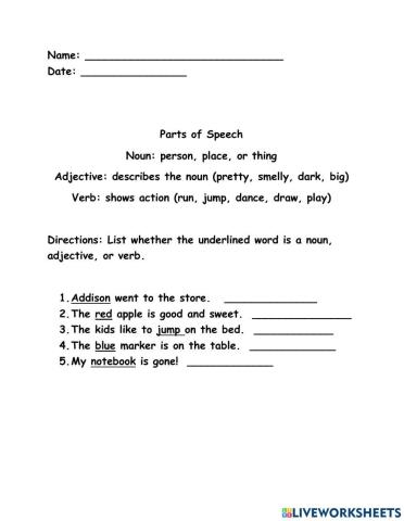 Parts of Speech