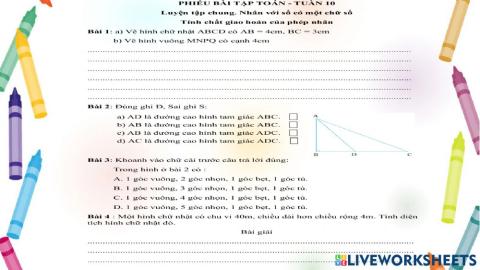 phiếu bài tập tuần 10 toán lớp 4