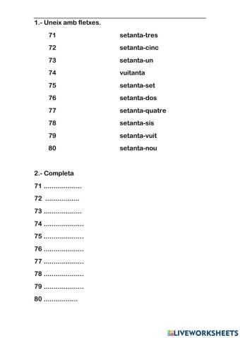 Escriptura nombres 71-80