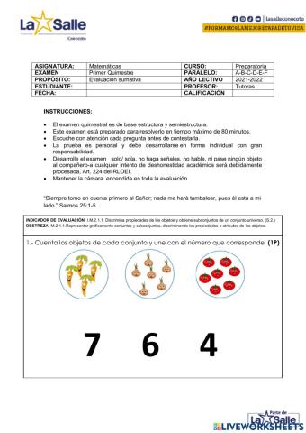 Examen primer quimestre