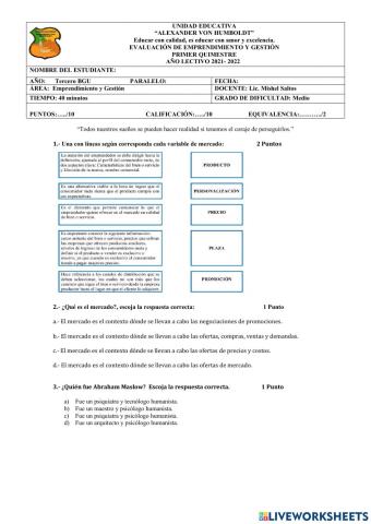 Examen 1quimestre tercero bgu