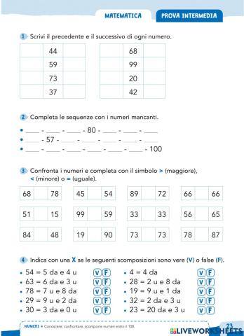 Verifica intermedia matematica