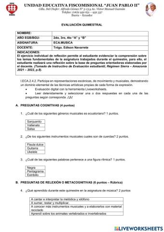 Evaluación quimestral