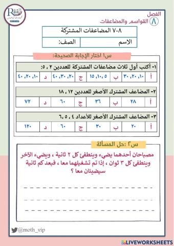 المضاعفات المشتركة