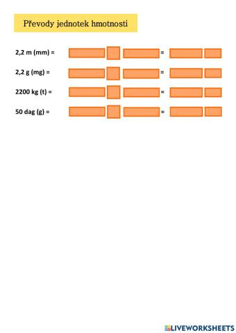 Převody jednotek - hmotnost