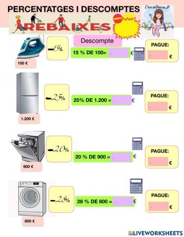 Percentatges i descomptes