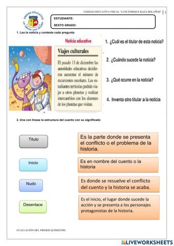 Examen del primer quimestre