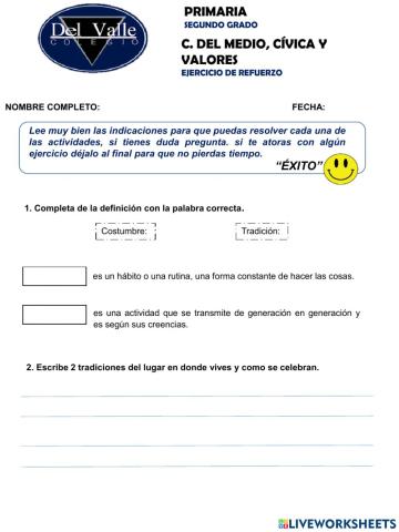 Ejercicio de Refuerzo Febrero