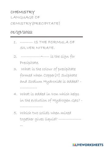 Language of Chemistry