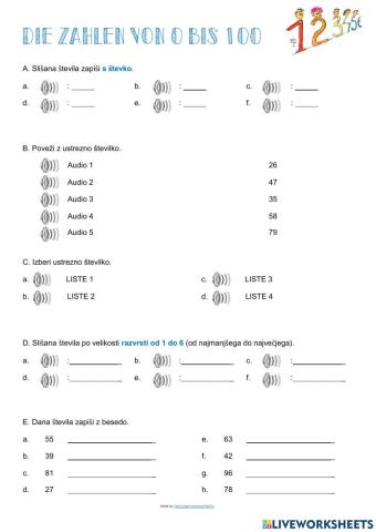 Zahlen bis 100