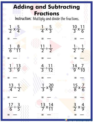 Multiplying and Dividing Fractions