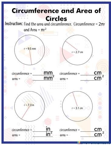 Circumference and Area of Circles