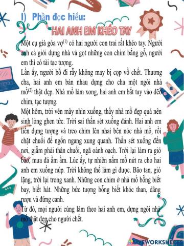 Phiếu bài tập cuối tuần (tuần 21)