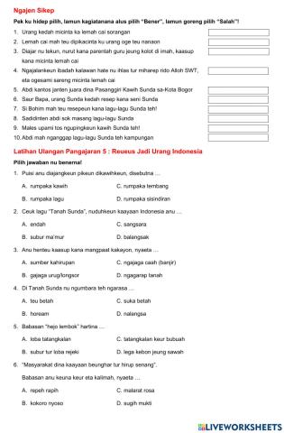 UH bahasa sunda pangajaran 5