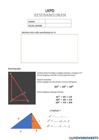 LKPD  Segitiga Sebangun